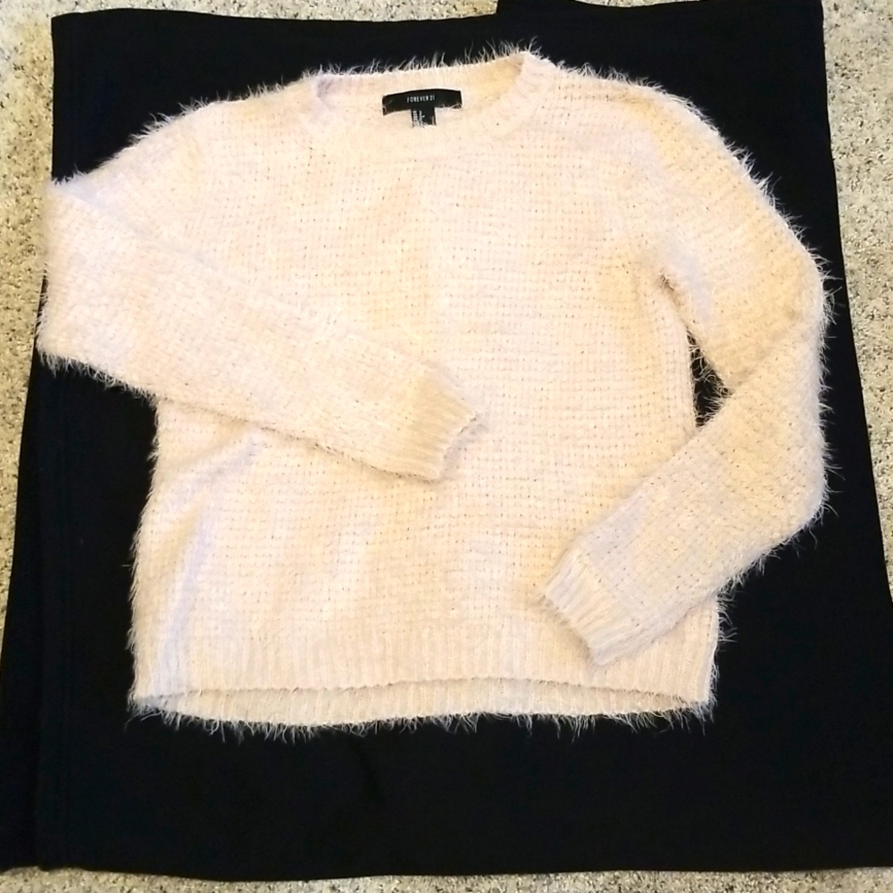 Forever 21 pink fuzzy sweater